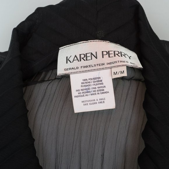 NWOT Karen Perry folded/pleated chiffon blouse - M - Picture 4 of 4